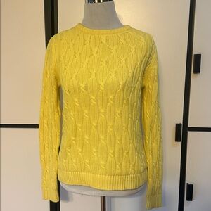 Lands’ End Drifter Bright Yellow Cotton Sweater